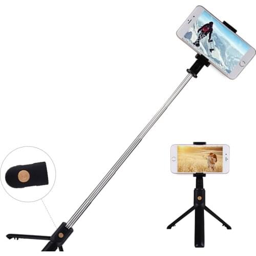 3 in 1 Wireless Bluetooth Selfie Stick for iphone/Android/Huawei Foldable Handheld Monopod Shutter Remote Extendable Mini Tripod