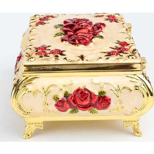 Large Luxury Colorful Enamel Jewelry Gift Box Necklace Bracelet Storage Case Home Decor Chinese Cloisonne Filigree Packaging