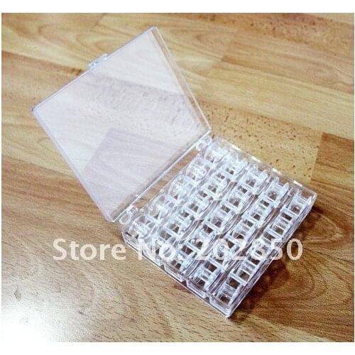 Household Sewing Machine Parts,Transparent Plastic Bobbins,25+1 in 1 Kit,With Height 11.58mm&OD 20.48mm,For Singer,Brother,Juki