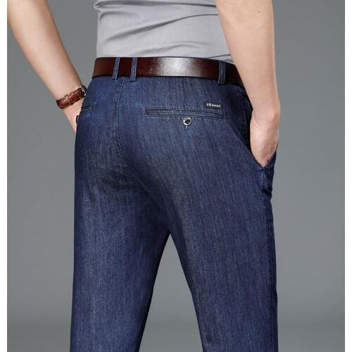 Advanced Jeans for Men Spring Summer Casual High Quality 100% Cotton Straight Fit Denim Pants Business Baggy Trousers Male