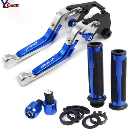 FZ6 Motorcycle Accessories Folding Brake Clutch Levers handle grips FOR YAMAHA FZ6 FAZER 2004-2010 2009 2008 FZ6R 2009-2015