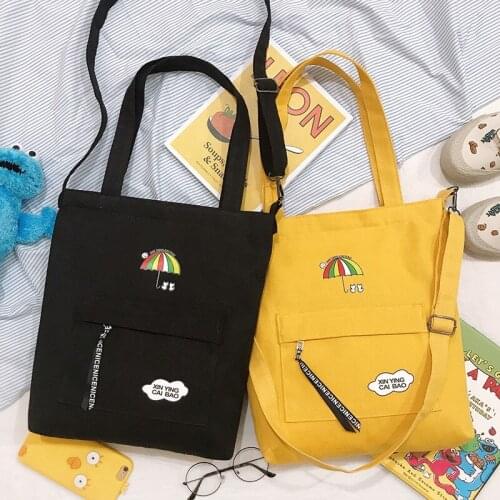 Raged Sheep 2019 New Canvas Bag Canvas Bag Large Capacity Women Shopping Bag Umbrella Pattern Girls Shoulder Bags Messenger