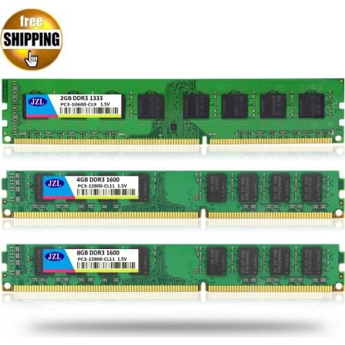 JZL LONG-DIMM PC3-12800 DDR3 1600MHz DDR 3 1333 1600 MHz 4GB 8GB 1.5V 240 PIN Non-ECC For Desktop PC Computer DIMM Memory RAM