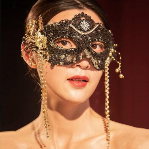Cosplay Carnival Masks Ladies Vintage Masquerade Sexy Lace Halloween Mask Christmas Makeup Party Fashion Elegant Handmade Mask