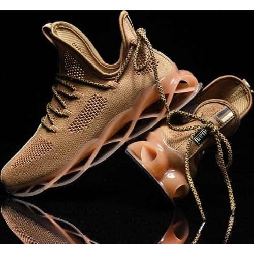 Spring New Men Blade Sneakers Breathable Running Shoes Trendy Mesh Sports Shoe Outdoor Antiskid Damping Jogging Shoes Zapatillas