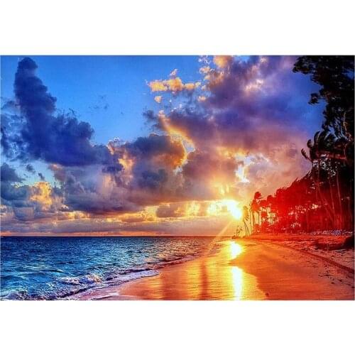 Diamond Painting Kits for Adults Kids, 5D Diamond Art Kit Indoor Wall Decoration Gifts Arts and Crafts,Sunset Beach
