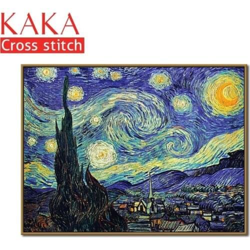 Cross stitch kits,Embroidery needlework sets with printed pattern,11CT-canvas for Home Decor Painting,Landscape Full NCKS049