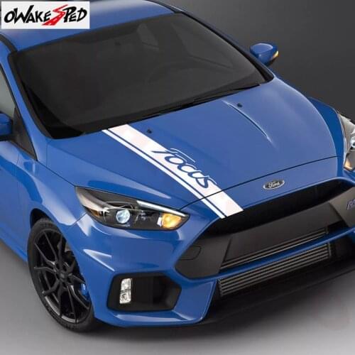 Car Hood Bonnet Stripes Sticker For-Ford Focus 2 3 MK2 MK3 Sports Stripes Vinyl Decals Auto DIY Engine Cover Decor Stickers