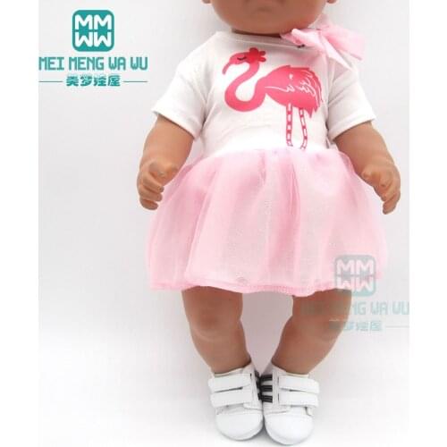 Clothes for doll fit 43cm toy new born doll accessories fairy crane dress, princess skirt