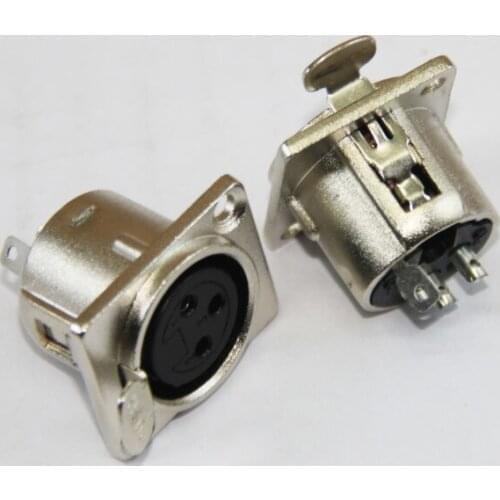 Wholesale 4 pcs metal XLR 3-Pin Female Chassis Panel Mounted Socket Connector and 4pcs male connectors