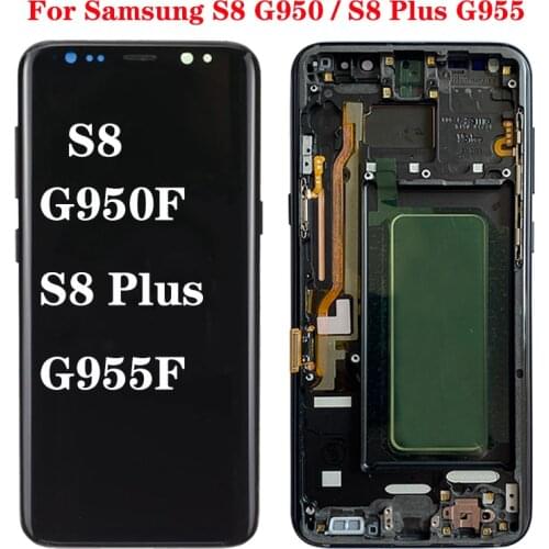 Original S8 Plus Display For Samsung Galaxy S8 LCD Display With Frame Super Amoled S8 SM-G950F/DS G950A G955F G955FN LCD Screen