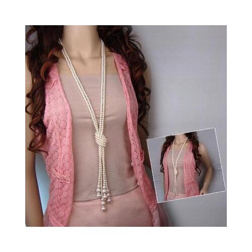 New fashion Wild fashion Korean imitation pearl multi-layer knotted necklace For Women girl Accessories jewelry wholesale