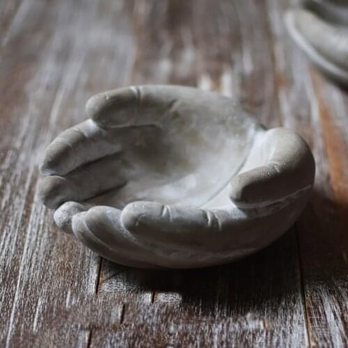 Hands Shape Ashtray Concrete Mold Handmade Cement Flower Pot Mould Permeable Breathable Cement Flower Pot Ashtray Creative Gift