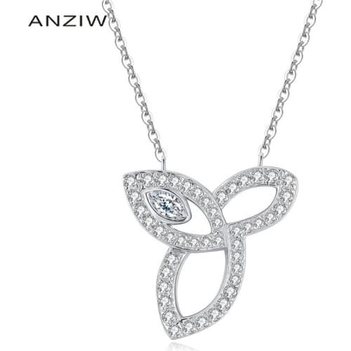 Luxury 925 Sterling Silver Pendant Necklace for Women Leaves Long Chain Necklace Wedding Silver Jewelry collar de plata