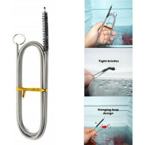 Refrigerator Freezer Cleaning Long Flexible Refrigerator Drain Hole Scrub Water Brush Accumulation Tool Compartment Dredge N7K7