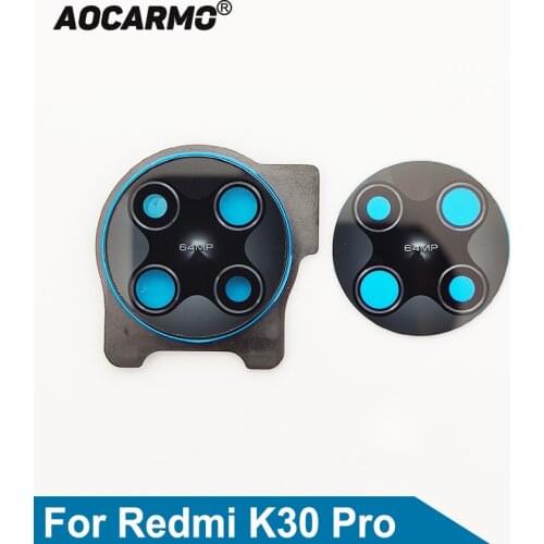 Aocarmo For Redmi K30 Pro Rear Back Camera Lens Glass With Sticker And Lens Frame Cover With Adhesive