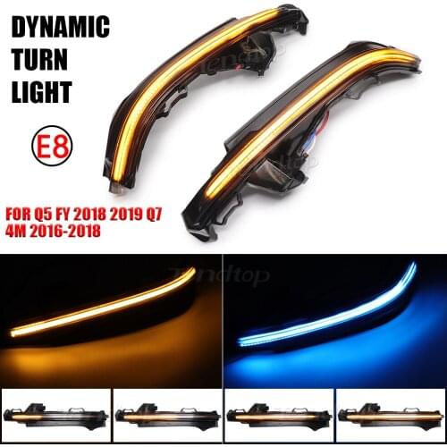 LED Rearview Mirror Indicator Dynamic Turn Signal Light For Audi Q5 FY Q7 4M 2016 -2019 Side Mirror Sequentia Blinker Amber