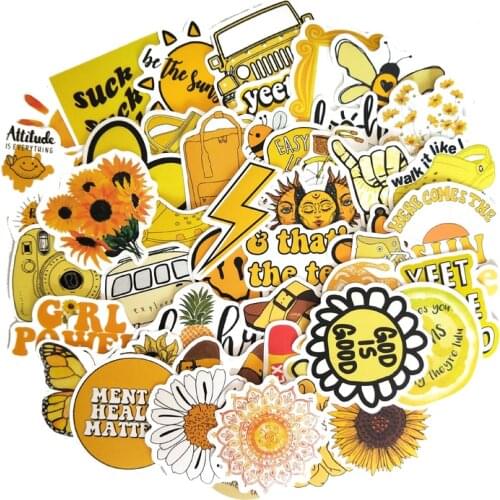 TD ZW 50Pcs 6 Colors Small Fresh Stickers For Suitcase Skateboard Laptop Luggage Fridge Phone Car Styling DIY Decal Sticker