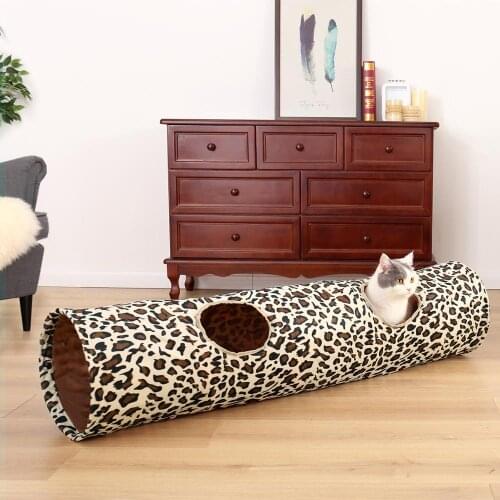 Cat Tunnel Toys Kitten Tube Collapsible Hideaway for Kittens Rabbits Puppies and Ferrets with 2 Pipe Hole Cat Play Foldable Toy