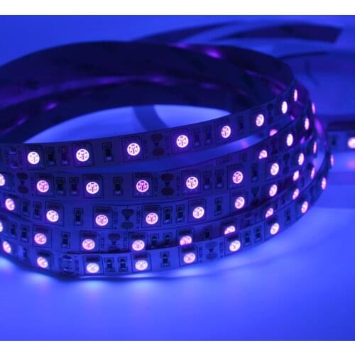 UV 5050 Led Strip light SMD 60leds/m 395-405nm Ultraviolet Ray LED Diode Ribbon Purple Flexible Tape for DJ Fluorescence UV Lamp