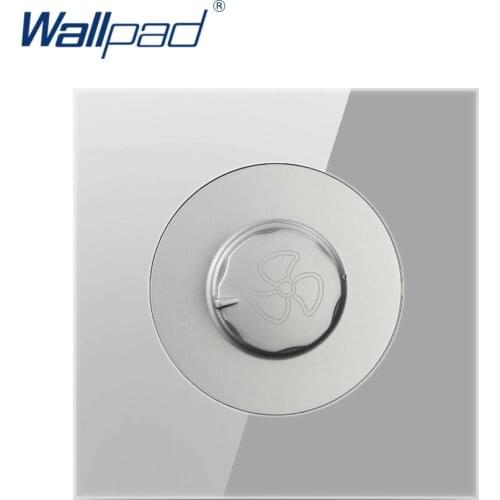 2020 Wallpad Fan Knob Button Wall Light Switch Grey Crystal Glass Panel 450W