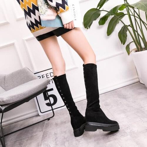 Autumn/winter new boots women over knee elastic boots Han version thick-soled casual womens shoes fashion high boots children