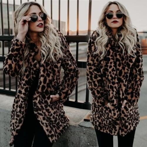 Imitation fur real shot sales of new winter fashion imitation fur women in the leopard print imitation fur coat fur coat women