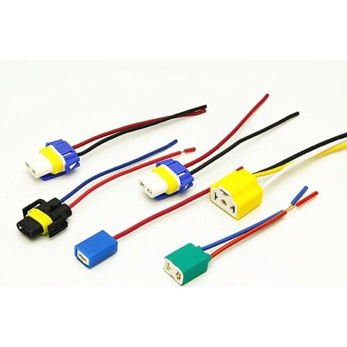 1PC Car halogen lampp Connector Plug Extension Wire H7 H1 H3 H4 H11 9005 9006 Headlight cable adaptor