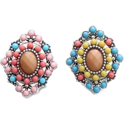 10pcs/lot New Vintage 18mm Snap Jewelry Rhinestone Flower Design Snap Buttons Fit DIY Snaps Bracelet Jewelry