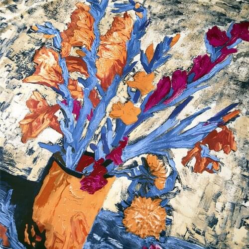 130cm Van Goghs Oil Painting Design Square Scarf Luxury Brand Twill Silk Scarf Women Kerchief Shawl Scarves crinkle hijab