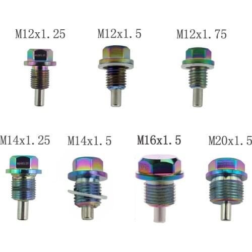 Aluminum Magnetic Oil Drain Bolt Oil Sump drain plug nut Oil Drain Plug Magnetic M12 M14 M16 M20*1.5 / 1.25