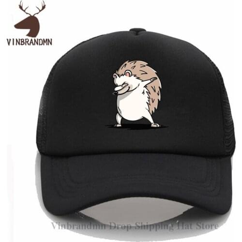 Funny Dabbing Hedgehog Baseball hat Teenage boys Comic Lovely Hedgepig Dab unisex hat youth Cute Wild Animal printed Fishing hat