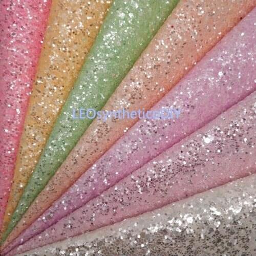 1PC 21X29CM Glitter Fabric, Synthetic Leather, Candy Colors Chunky Glitter Leather Fabric Sheets for DIY LEOsyntheticoDIY R2013A