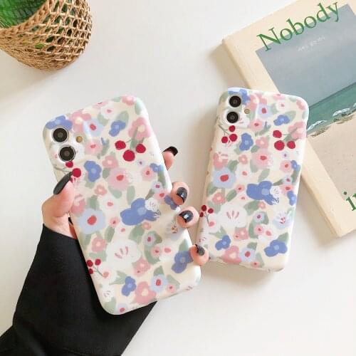 Gimfun Cartoon Cute Cherry Phone Case for IPhone12 Pro Max X XR XS Max 7 8 Plus Soft Matte Floral Shockproof 11 Pro Max Cover