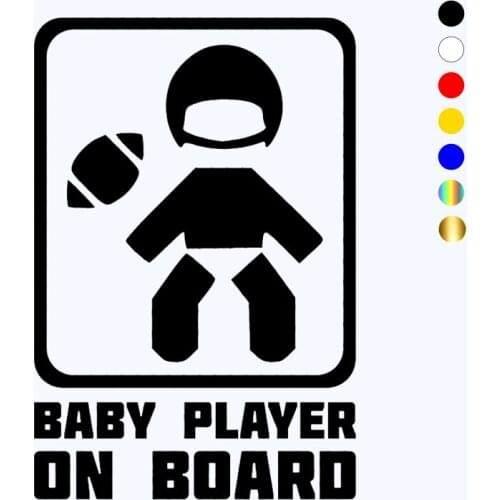 CK20141# Vinyl Decal Baby Football Player on Board Car Sticker Waterproof Auto Decors on Truck Bumper Rear Window