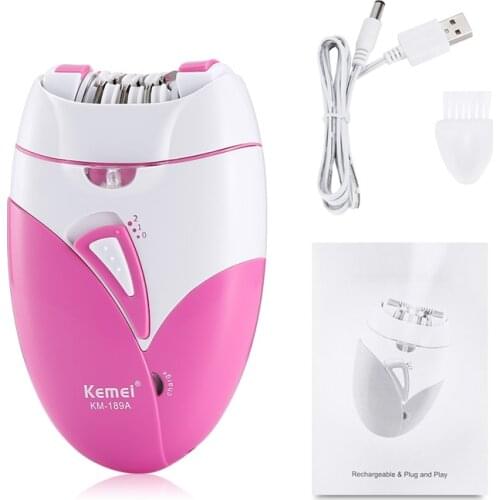 Kemei Electric Epilator Womans Hair Removal for USB Charge Trimmer Depilation Painless Body Bikini Powered Shaver Machine F30