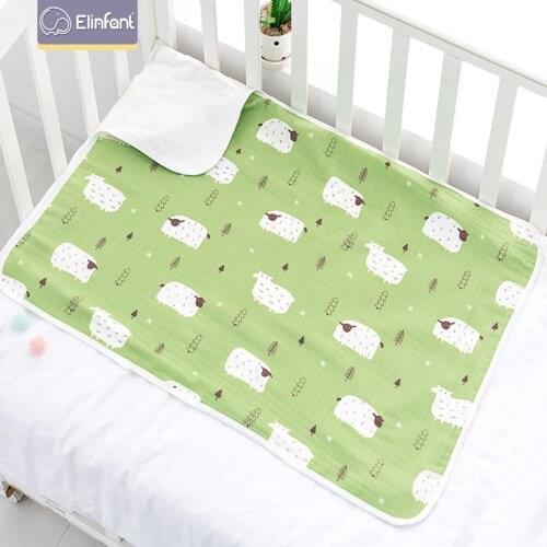 Elinfant 100% Cotton Bamboo Terry Portable Reusable Washable Wterproof Changing Pad Mat