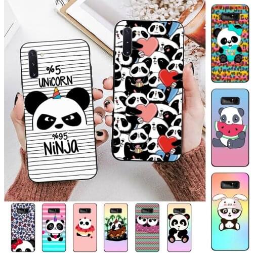 FHNBLJ Animal Funny Pandas Phone Case for Samsung Note 3 4 5 7 8 9 10 20 pro lite ultra Oppo A9 2020