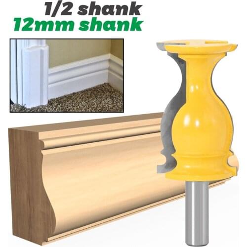 1PC 1/2" 12.7MM 12MM Shank Milling Cutter Wood Carving Architectural Cemented Carbide Molding Router Bit Trimming Wood Milling