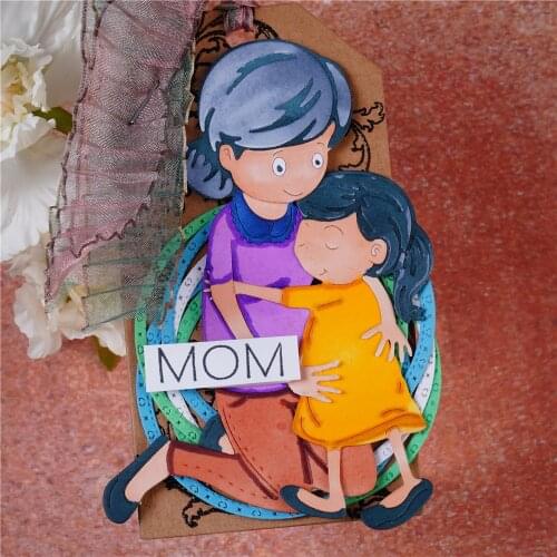 InLoveArts Mom baby hug metal cutting dies cut die mold decoration Scrapbook paper craft knife mould blade punch stencils dies