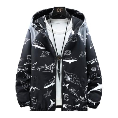 Women Jackets 2021 Autumn Fashion Print Windbreaker Women Hooded Jacket Coats Zipper Woman Veste Basic Femme Jaqueta Feminina