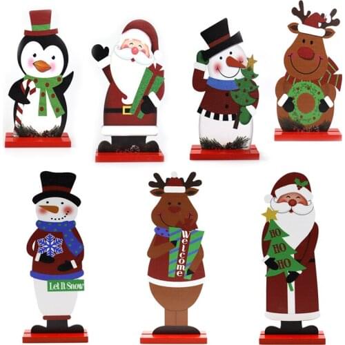 Деревянные новогодние украшения Mereluckee China At AliExpress