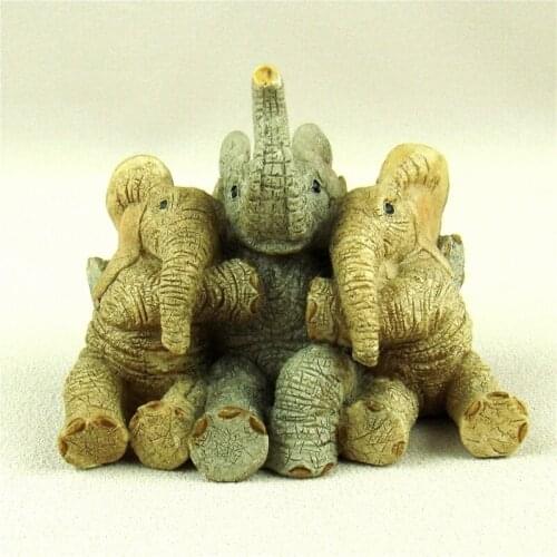 Magnate Elephant Miniature Handmade Resin Elephant Girlfriend Figurine Micro Landscape Ornament Decor Gift Craft Accessories