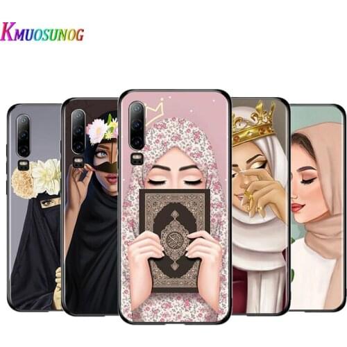Muslim Islamic Gril Eyes Black Cover For Huawei P40 P30 P20 P10 P9 P8 Lite E 5G 2017 2019 Pro Plus Phone Case