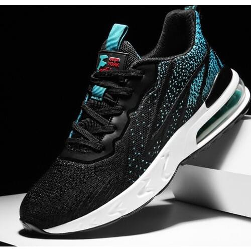 Men sneakers new air cushion running shoes fashion casual outdoor sports elastic breathable fly woven mesh summer style