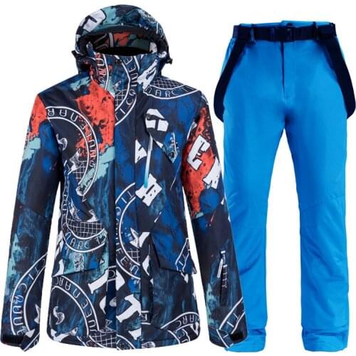 Mens Ski suit Snowboarding Jacket + Pants winter waterproof Windproof Parka outdoor thermal Ski Coat and Snowboard Trousers