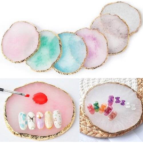 Irregular Circle Showing Shelf Resin Storage Palette Jewelry Necklace Ring Decorative Tray Display Plates Nail Tools
