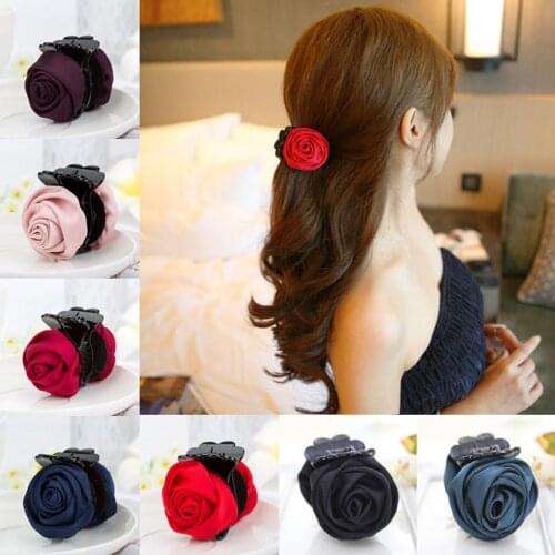 1Pcs NEW Fashion Korean Styles Hair Clip Rose Flower Hair Claws Clips For Women Girls Styling Tool Hair Accessories