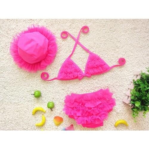 New Arrivals Cute Lace Kids Set Baby Girls Bowknot Swimwear Bikinis Swimsuit Bathing Suit Beach Swimwear