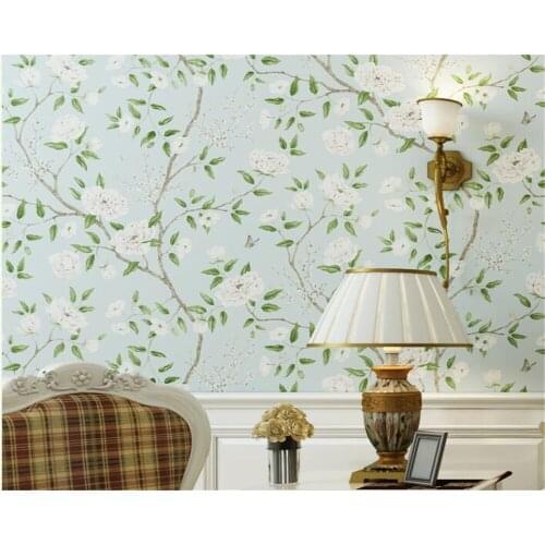 Beibehang shion garden large flower pure paper wallpaper bedroom living room walkway girl room background wall 3d wallpaper